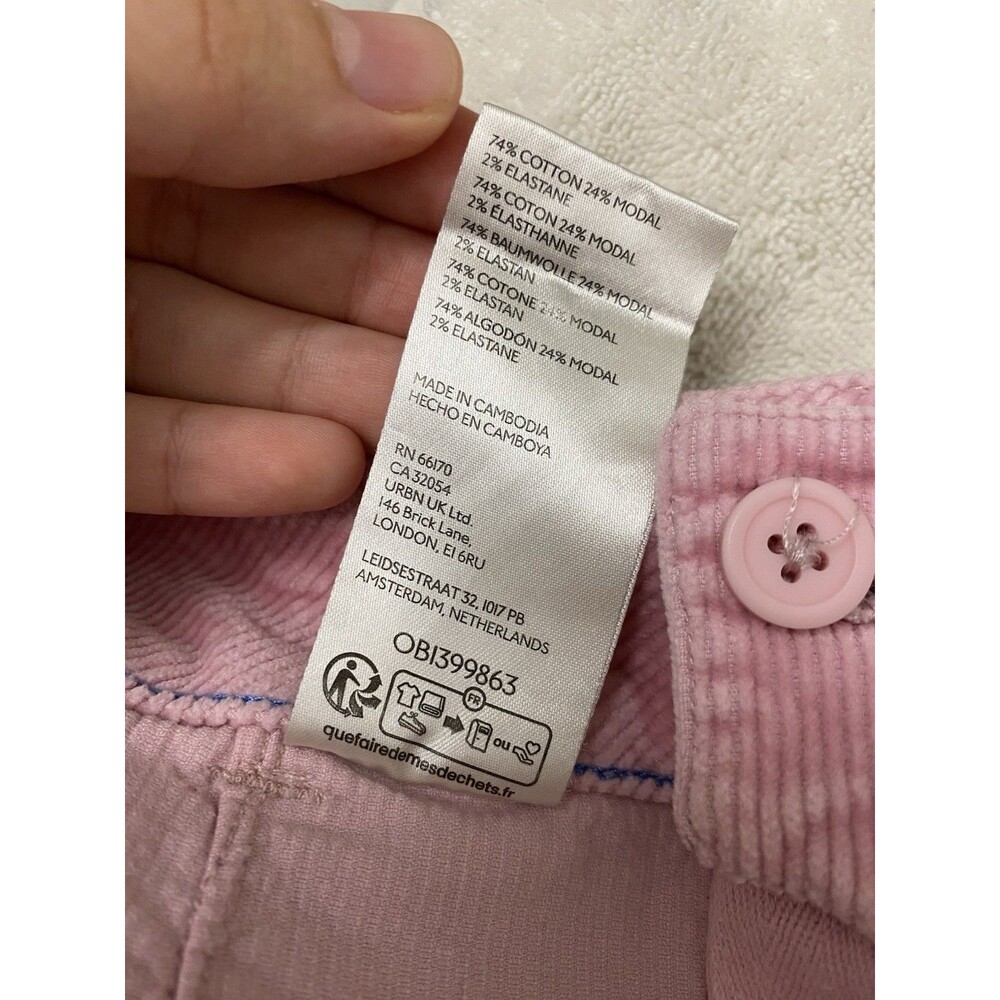 Maeve Colette Corduroy Pink Wide Leg Pants Sz 31 Pastel High Waist Anthropologie - Picture 9 of 9